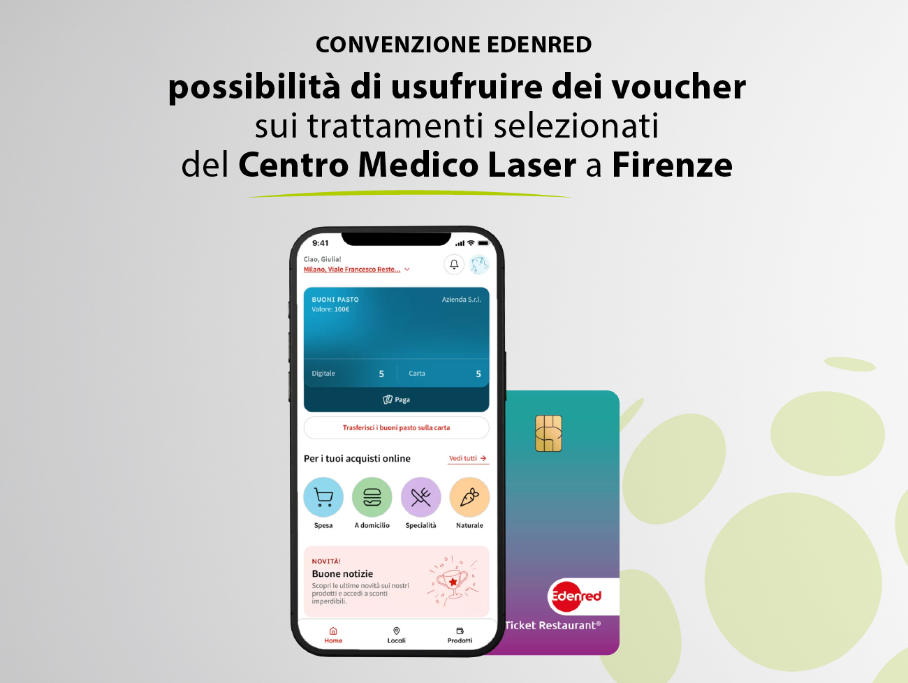 Convenzione Edenred: utilizza i tuoi voucher al Centro Medico Laser Firenze